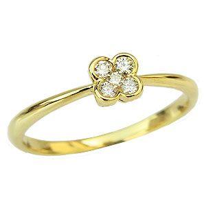 ダイヤモンド リング ピンキーリング 指輪 クローバーモチーフ