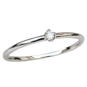 ピンキーリング ダイヤモンドリング 一粒ダイヤモンド0.03ct k18  