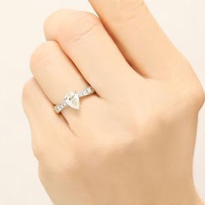 ダイヤモンドリング 1点限定 ペアシェイプ ダ...の詳細画像2