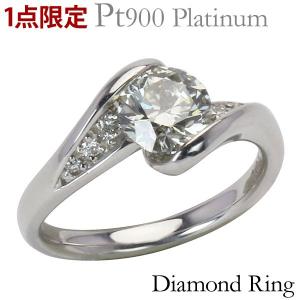 1点限定ダイヤモンドリング ウエーブ ラウンドカット プラチナリング 1.00ct〜 ダイヤリング 指輪 レディース 送料無料 プレゼント ギフト 自分買い pu｜shinjunomori