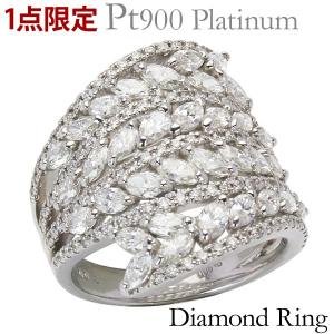 リング 1点限定 4列 パヴェ ツイスト ダイヤモンド pt900 プラチナ 指輪 マーキスカット 計約3.00ct レディース 送料無料 プレゼント ギフト 自分買い pu｜shinjunomori