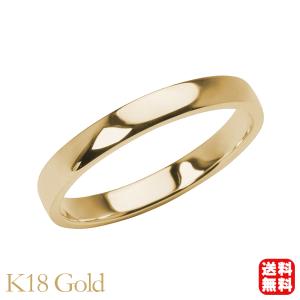リング 指輪 平打ちリング 結婚指輪 マリッジリング レディース k18