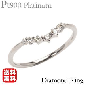 ダイヤモンド リング pt900 プラチナ 0.15ct 指輪 二重 ハーフ