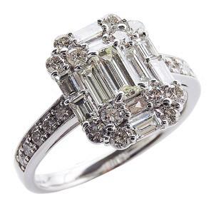 ダイヤモンドリング 婚約指輪 プラチナ エンゲージリング 指輪 ダイヤモンド 1.20ctアップ バ...