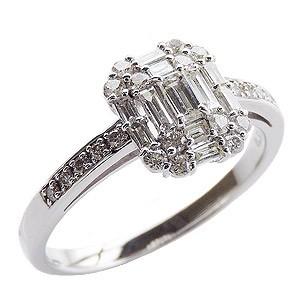 ダイヤモンドリング 婚約指輪 プラチナ エンゲージリング 指輪 ダイヤモンド 0.50ctアップ バ...