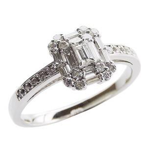 ダイヤモンドリング ダイヤ指輪 プラチナ ダイヤリング ダイヤモンド 0.40ctアップ バケットカ...