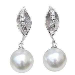 イヤ南洋真珠パール pt900 プラチナイヤリング ダイヤモンド 送料無料