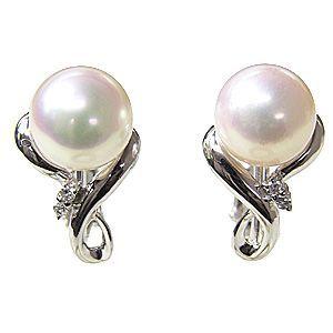 パール イヤリング 真珠 3連 k10 10k 10金 ピンクゴールド ペア あこや