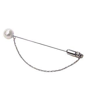 ブローチ ラペルピン メンズ 男性用 あこや本真珠 アコヤピンブローチ