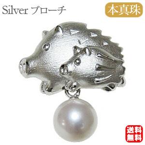 ブローチ 花 ラペルピン メンズ真珠パール 黒真珠 シルバー メンズ 黒