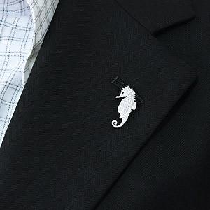 メンズ タツノオトシゴ ダイヤモンド サファイ...の詳細画像3