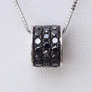 ブラックダイヤモンド ネックレス 20.40ct〜 ホワイトゴールド 男女