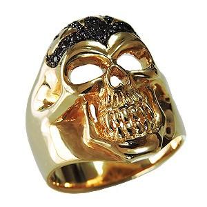 メンズリング スカルリング ブラックダイヤモンド スカル 指輪