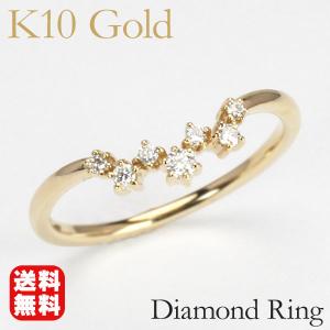 イエローゴールド 指輪 ハートリング ピンキーリング ダイヤモンド