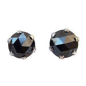 1.0ctブラックダイヤモンドピアス PT900 楽天市場】ブラックダイヤモンド ピアス 1.0ct ローズカット