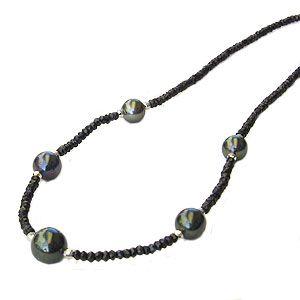 真珠ネックレス パールネックレス 真珠 ネックレス パール タヒチ黒蝶