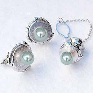 高島屋 K10カフス・タイピン・パールタイタック 3点セット（ケース付き） 高島屋 K10カフス・タイピン・パールタイタック 3点セット