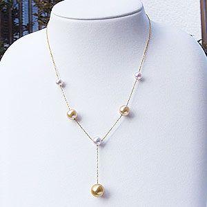 アコヤ本真珠 南洋白蝶真珠 パール ペンダントネックレス k18