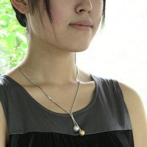 真珠 パール ネックレス 南洋白蝶真珠 ダイヤ...の詳細画像1