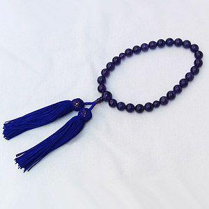 数珠 男性用 アメジスト 紫水晶 念珠 10mm 房紫 丸玉 ブレスレット