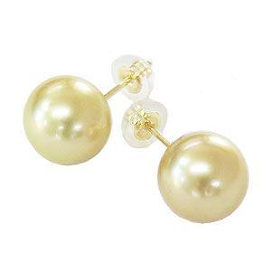 パール ピアス 18金 18k 普段使い フープ 南洋白蝶真珠 10mm k18