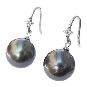 18k 鑑定済み　黒いパールピアス パール ピアス 18金 18k 普段使い タヒチ黒蝶真珠 黒真珠 ホワイト