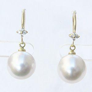 パール ピアス 18金 18k 真珠 南洋白蝶...の詳細画像1
