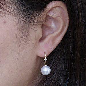 パール ピアス 18金 18k 真珠 南洋白蝶...の詳細画像3