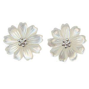 花 ピアス シェルピアス パール パールピアス シェル 白蝶貝 花
