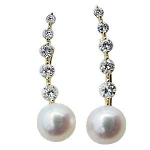 パール ピアス 18金 18k イヤーカフ 真珠 あこや本真珠 6-6.5mm