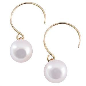 パール ピアス 18金 18k 普段使い フープ あこや本真珠 7mm k18
