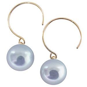 パール ピアス 18金 18k 普段使い フープ 南洋白蝶真珠 10mm k18