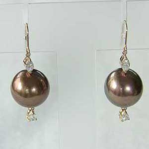 パール ピアス 18金 18k タヒチ黒蝶真珠 k18 ピンクゴールド 12.5mm