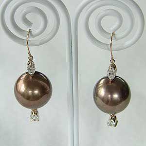 パール ピアス 18金 18k タヒチ黒蝶真珠...の詳細画像2