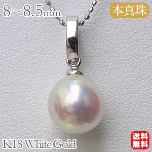 真珠 パール ペンダントトップ ヘッド あこや本真珠 8mm k18
