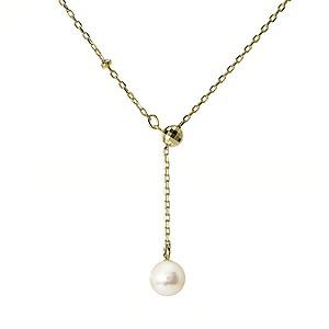 【値下げ】18金パール ペンダント　チェーン ネックレス　5珠 保証書 真珠 ネックレス パール パールネックレス パールペンダント Y