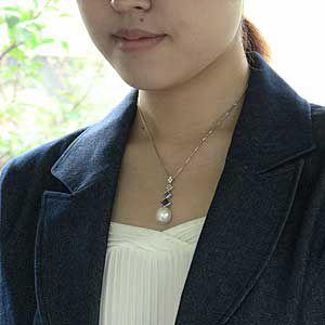 南洋白蝶真珠 k18 ペンダントネックレス ピ...の詳細画像2