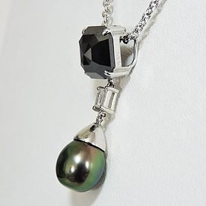 パール 真珠 ネックレス ブラックパール 黒真...の詳細画像2