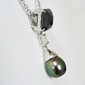 パール 真珠 ネックレス ブラックパール 黒真...の詳細画像3