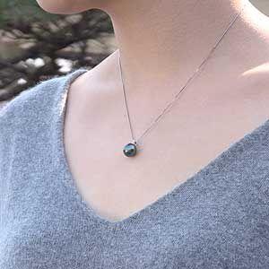 タヒチ黒蝶真珠 ペンダントネックレス ダイヤモ...の詳細画像2