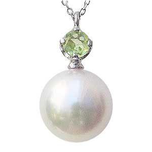 アコヤ あこやパール 本真珠 ネックレス akoya ペリドット ペリドット あこや本真珠 真珠 パール ペンダント ネックレス