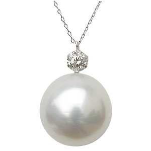 南洋真珠とダイヤモンドのペンダントネックレス ペンダントネックレス 南洋真珠パール プラチナ ネックレス