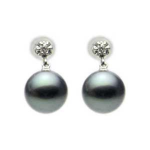 パール ピアス 18金 18k 真珠 ブラック 黒真珠 8mm k18 ホワイト