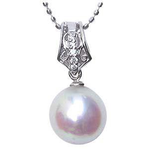 Pt 本真珠ペンダントトップ・ダイヤモンド Pt 本真珠ペンダントトップ・ダイヤモンド