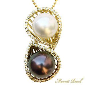 タヒチ黒蝶真 k18 ペンダントトップ ヘッド グリーン系 ドロップ形