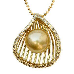 ゴールデンパール ペンダントトップ 南洋真珠 k18 ゴールド ペンダント