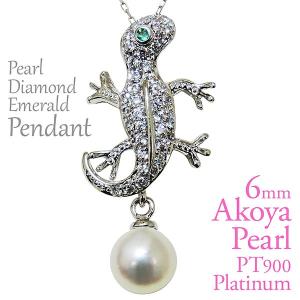 ペンダントトップ ぶどうデザイン あこや本真珠 6mm ダイヤモンド k18