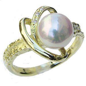 パールリング 普段使い パール リング k18 18金 指輪 真珠 本真珠