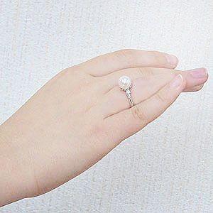 パール リング 真珠 プラチナ 指輪 オーロラ...の詳細画像2