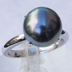 ブラックパール 黒蝶真珠 リング 指輪 超大粒 16mm Pt900 タヒチ